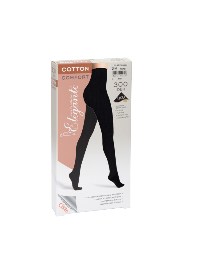 Колготки женские хлопковые EL COTTON 300, р.2, Nero - 2