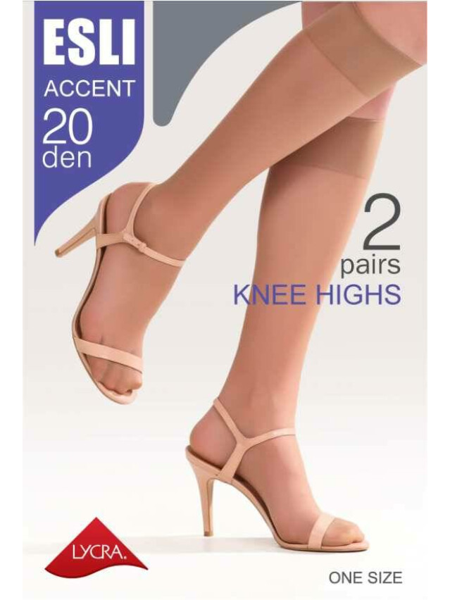 Гольфы женские ESLI ACCENT 20 (2 пары),р.36-39, nero - 1