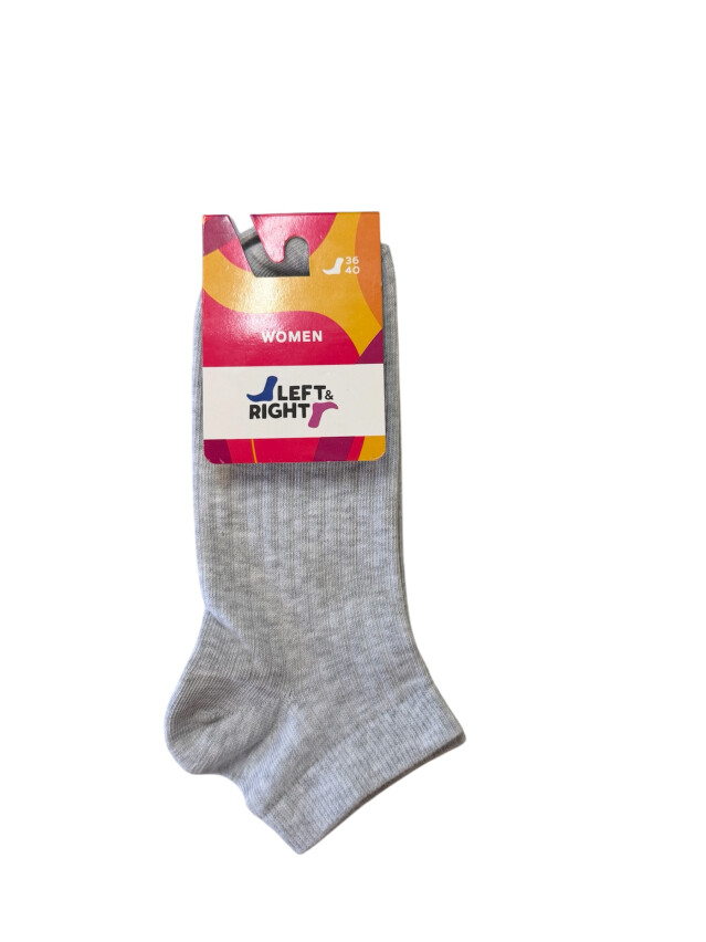 Носки жен. хлопковые L&R 124 (короткие),р.36-38, 00 св.-серый - 2