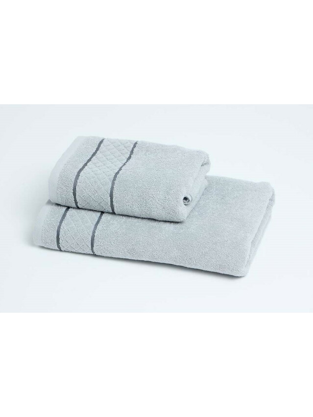 Полотенце махровое TWL Soft 450 г/м2, 70*140 см, св.серый - 2