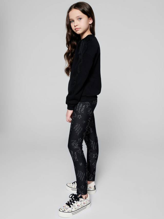 Свитшот DD 1074, р.134,140-72, shiny black - 2