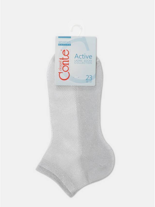 Носки женские вискозные CE ACTIVE (ультракороткие, люрекс) 21С-30СП, р.36-37, 277 светло-серый - 5