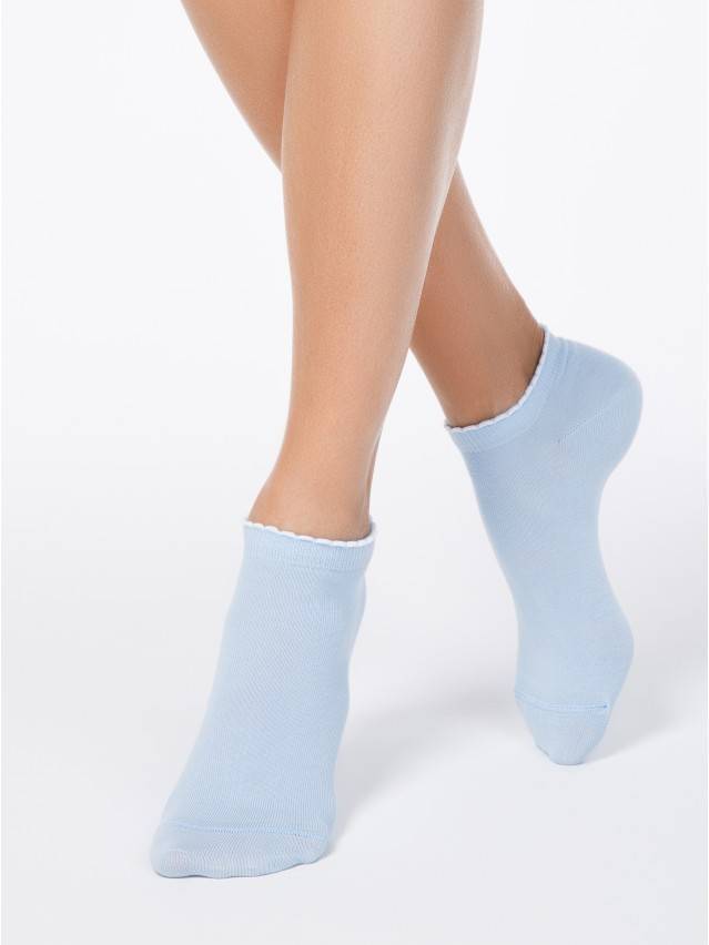 Носки хлопковые женские ACTIVE (короткие, пикот) 12С-45СП, р. 36-37, голубой, рис. 041 - 1