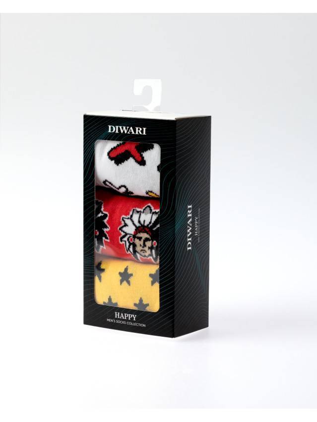 Носки мужские DW HAPPY (3 пары, коробочка) 20С-37СП, р.40-41, 765 ассорти - 1