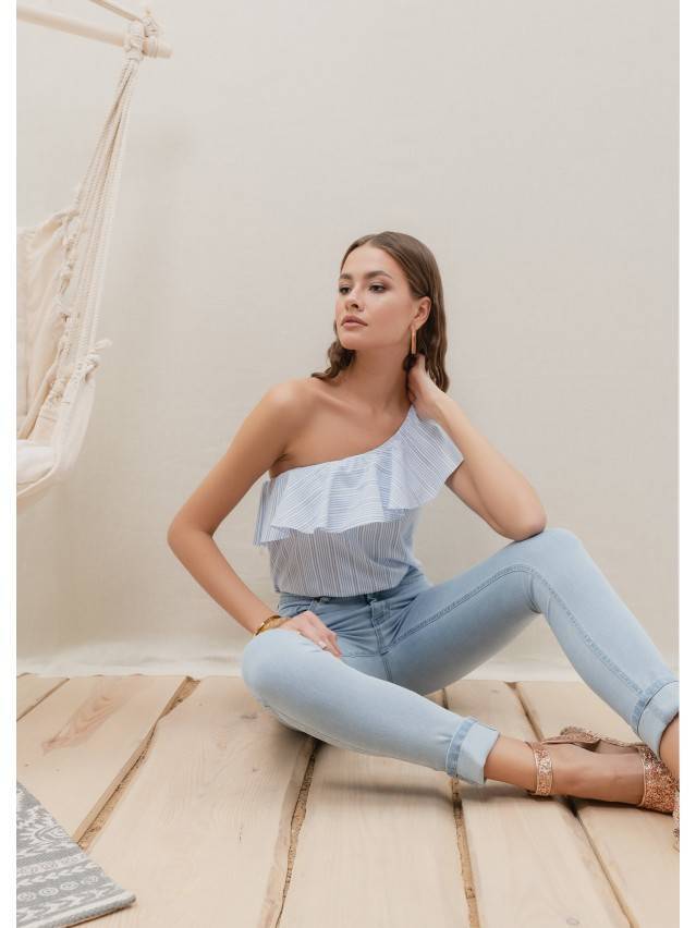 Джинсы Skinny c высокой посадкой CON-115, р.170-90, bleach blue - 1