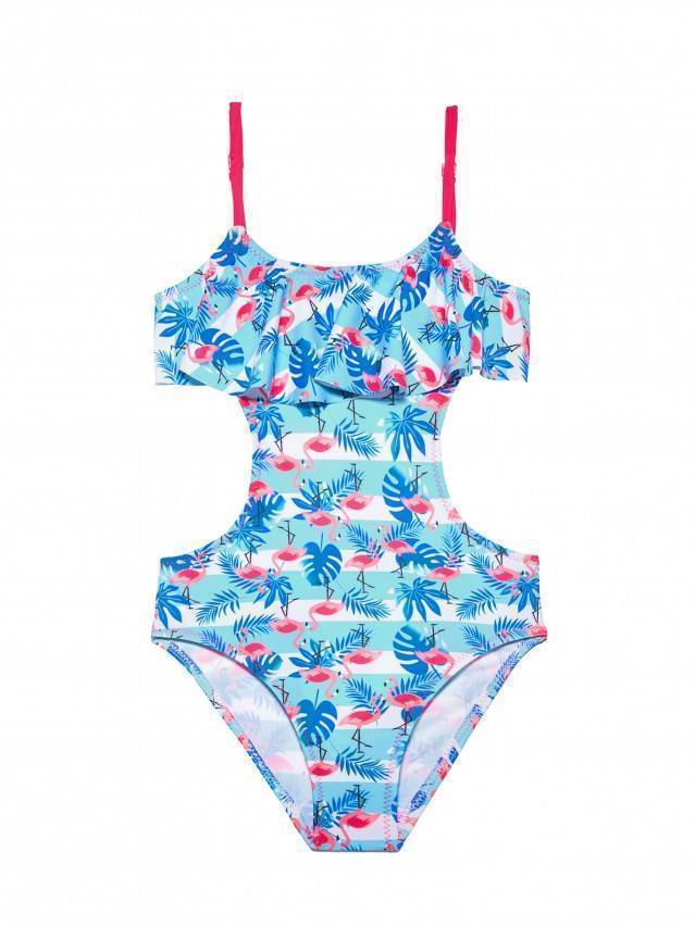 Купальник для девочек FLAMINGO, р.122,128-64, голубой - 1