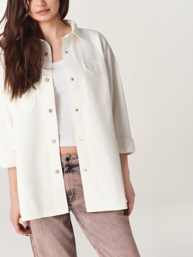 Джинсовая рубашка жен.CON-924, р.170-84-90, off white - 5
