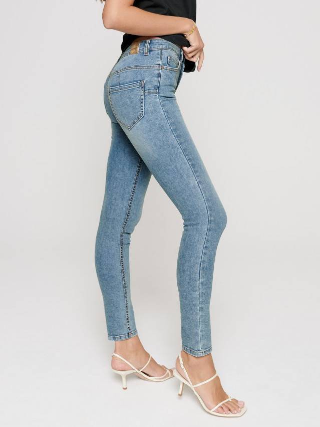 Джинсы skinny с высокой посадкой CON-240, р.170-90, acid washed mid blue - 2