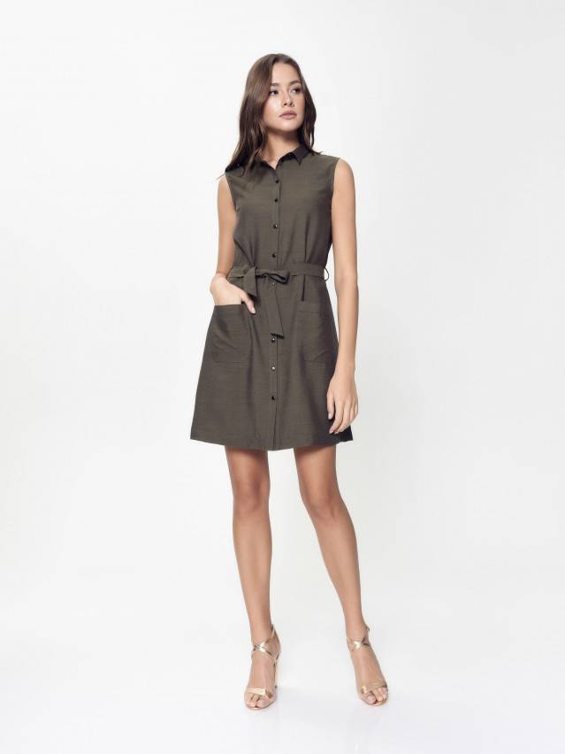 Платье-рубашка LPL 915, р.170-84-90, khaki - 4