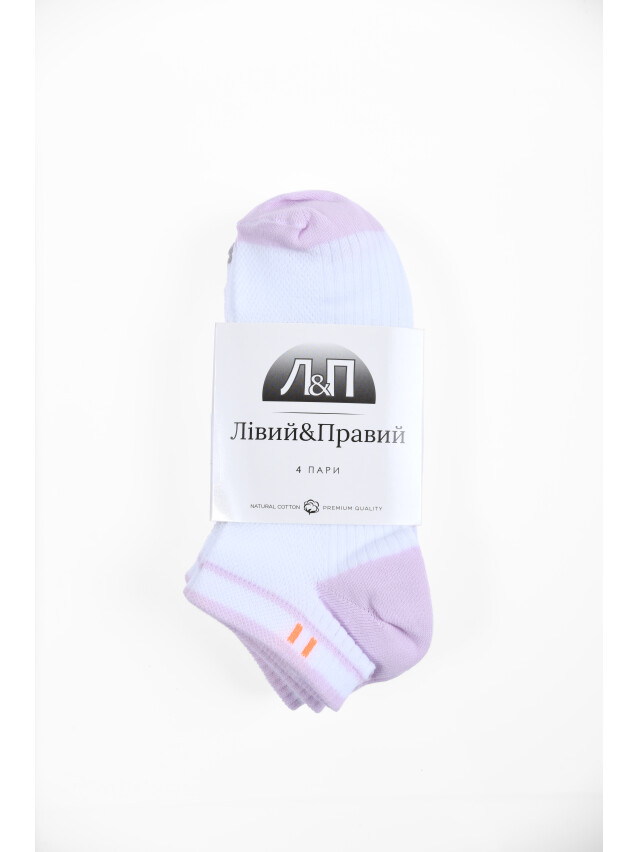 Набор носков женских Л&П 120/4 пары (короткие),р.36-40, 03 белый/б. - 2