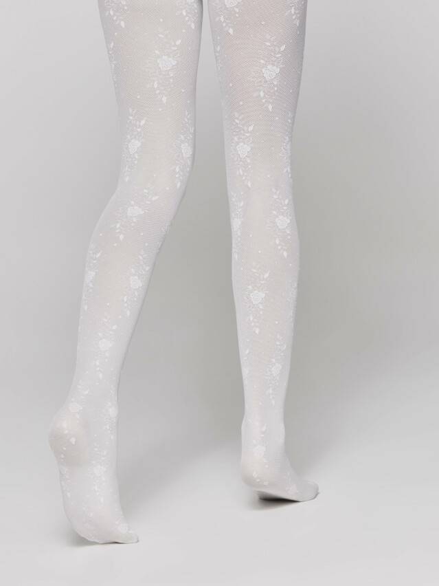 Колготки детские нарядные CE SOFIA, р.104-110, bianco - 2