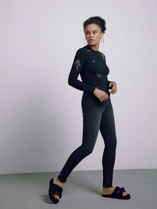 Брюки джинсовые женские CE CON-396, р.170-102, washed black - 1