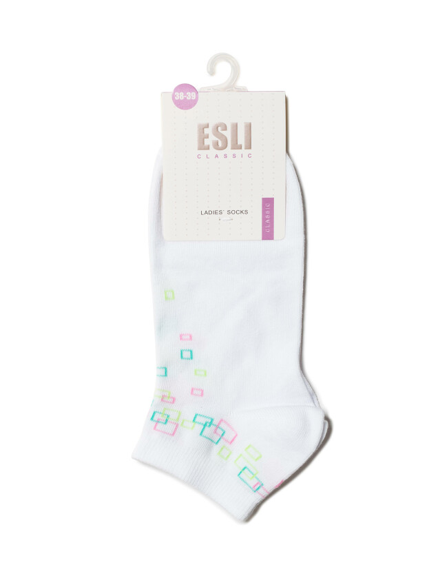 Носки женские хлопковые ESLI CLASSIC (короткие) 14С-116СПЕ, р.23, 075 белый - 3
