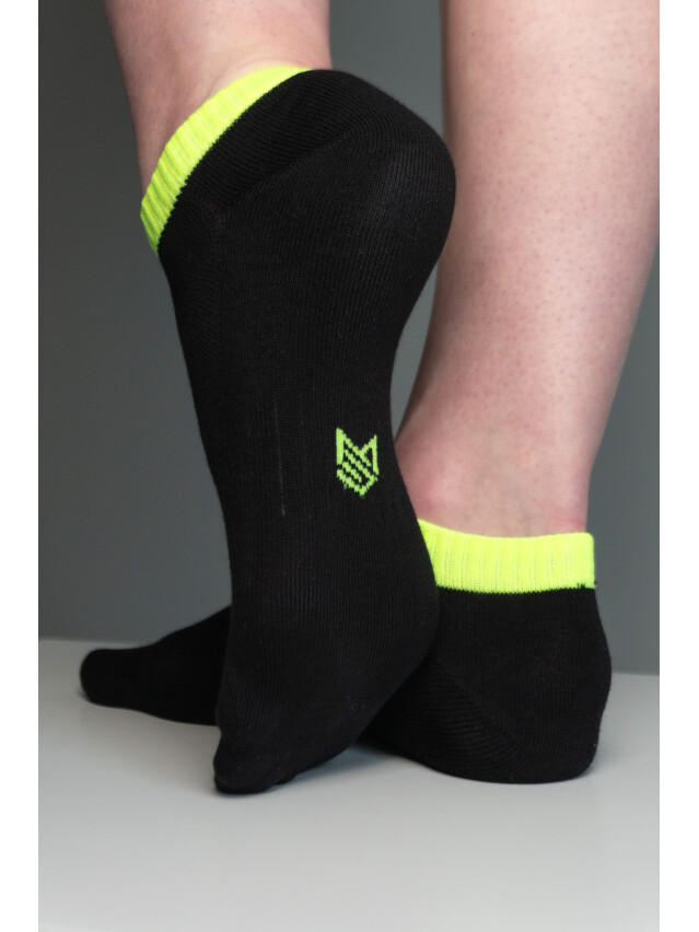 Носки MS M0305S Fancy (ультракороткие) р.42-45, 49 черно-салатовый - 1