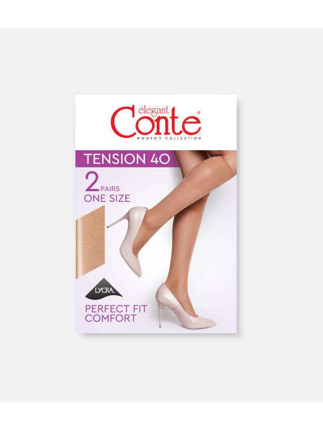 Гольфы полиамидные женские TENSION 40 (2 пары) 8С-2СП, р. 36-39, natural - 2
