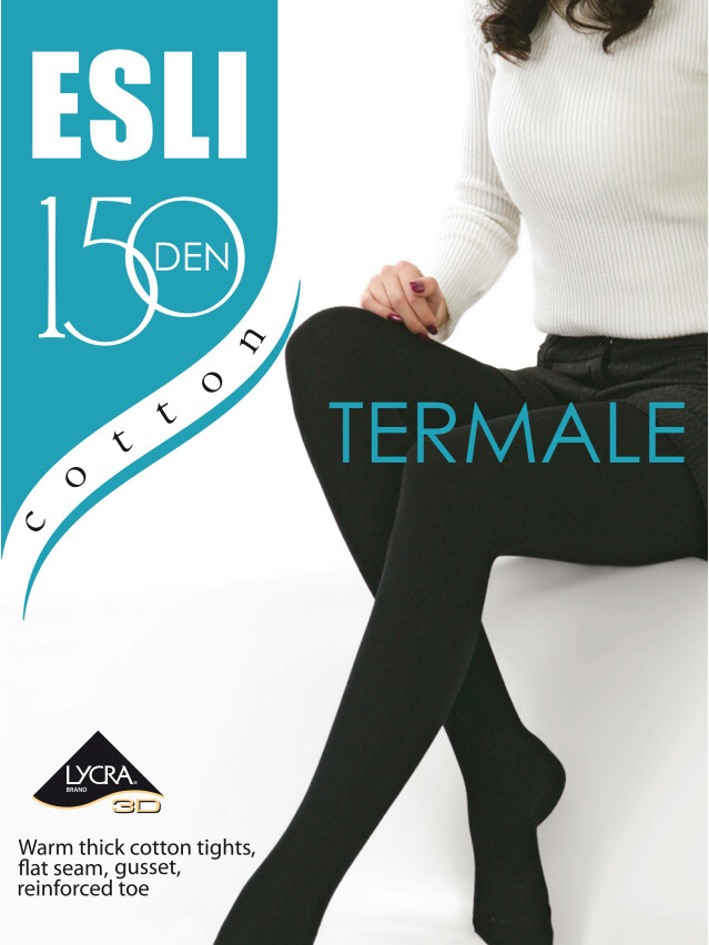 Колготки женские хлопковые ESLI TERMALE 150, р.2, nero - 1