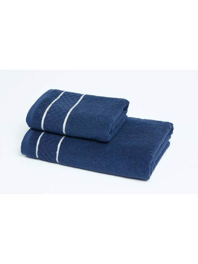 Полотенце махровое TWL Soft 450 г/м2, 50*90 см, т.синий - 2