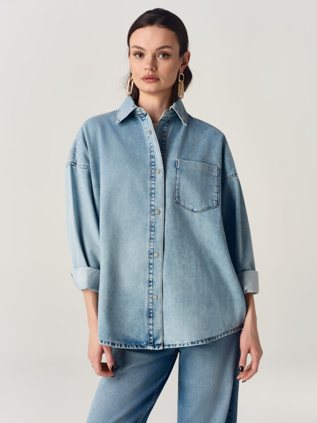 Джинсовая рубашка жен.CON-925, р.170-84-90, light blue - 5