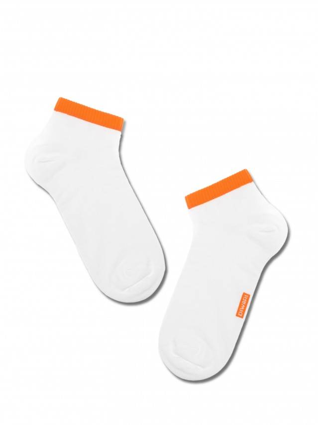Носки мужские ACTIVE (короткие) 7С-37СП, р. 40-41, белый-оранжевый, рис. 068 - 1