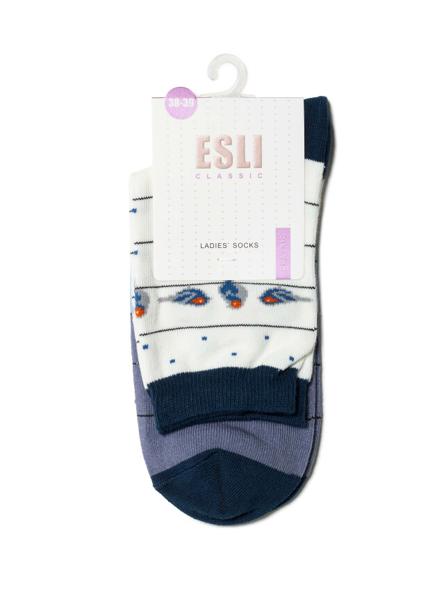 Носки женские хлопковые ESLI CLASSIC 15С-20СПЕ, р.23, 113 голубой - 3