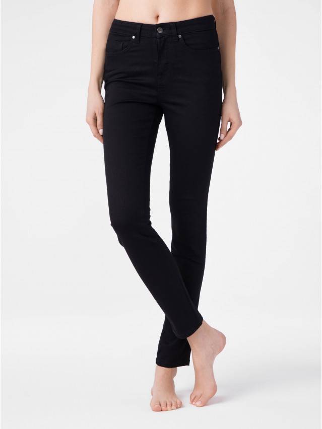 Джинсы skinny с высокой посадкой CON-149, р.164-90, deep black - 1