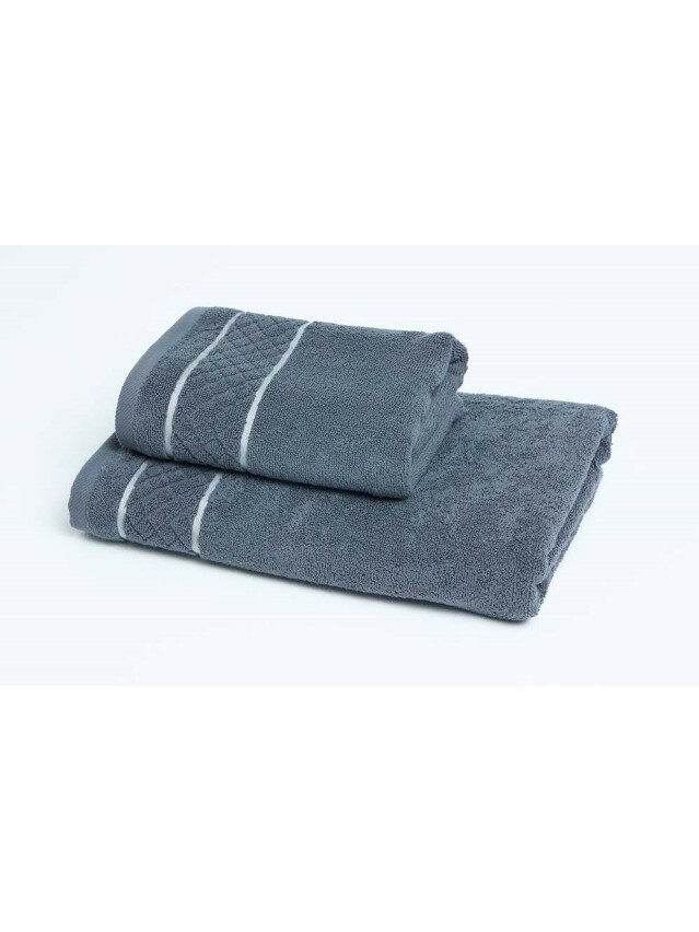 Полотенце махровое TWL Soft 450 г/м2, 30*50 см, т.серый - 2