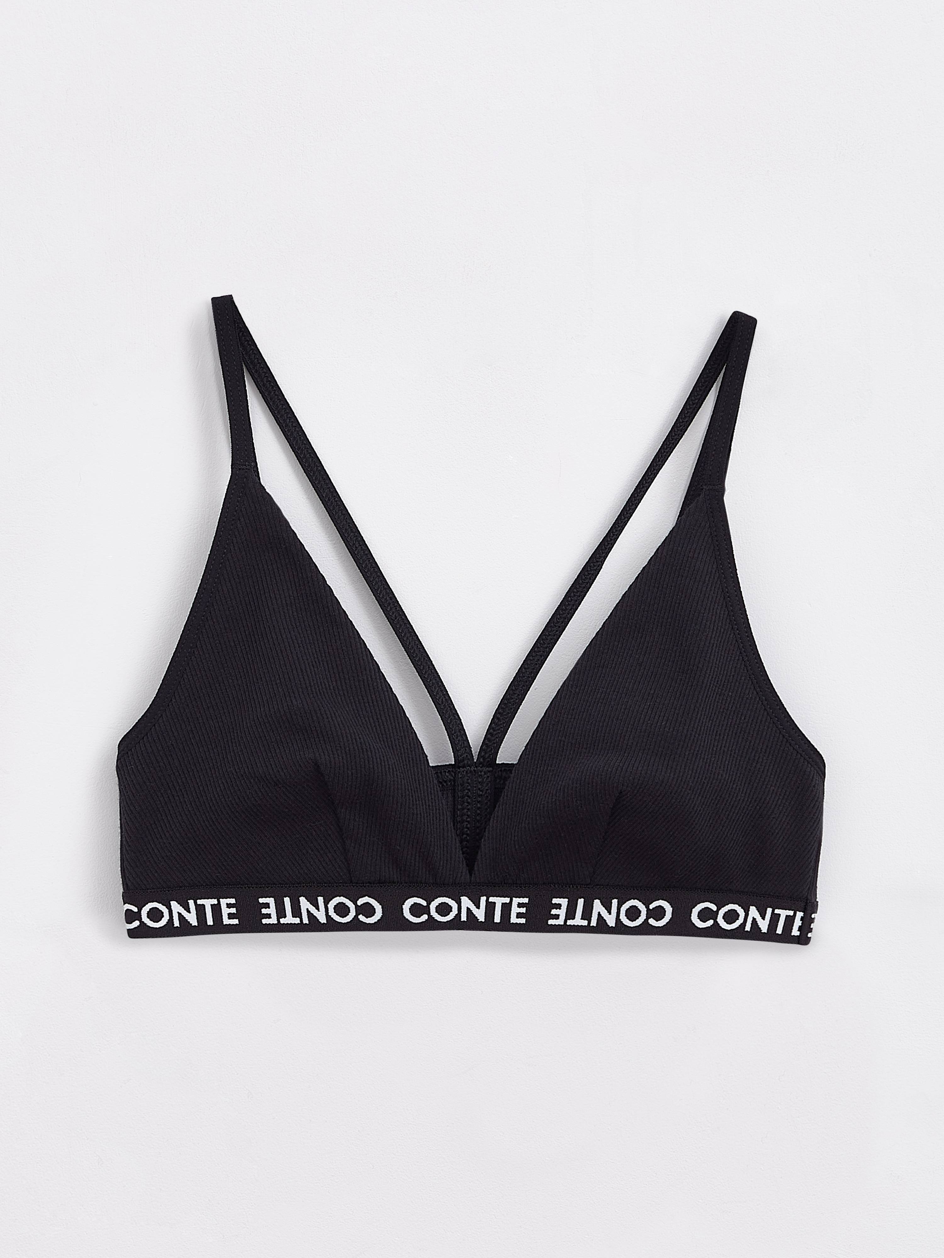 

Бюстьє жіноче Conte ⭐️, Black;off-white, Бюстьє з трикутними чашками в рубчик ACTIVE BASE LBE 1256