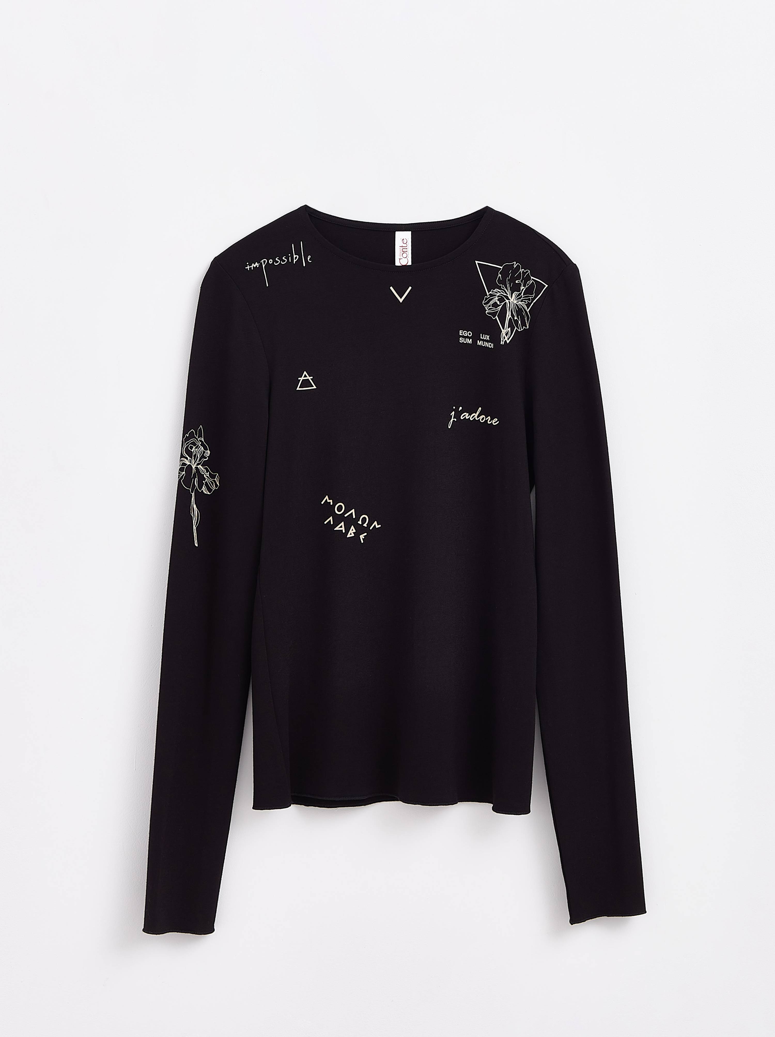 

Джемпер жіночий Conte ⭐️, Dark cappuccino;black;light cappuccino, Джемпер з тату-малюнками «Ego» LD 1445