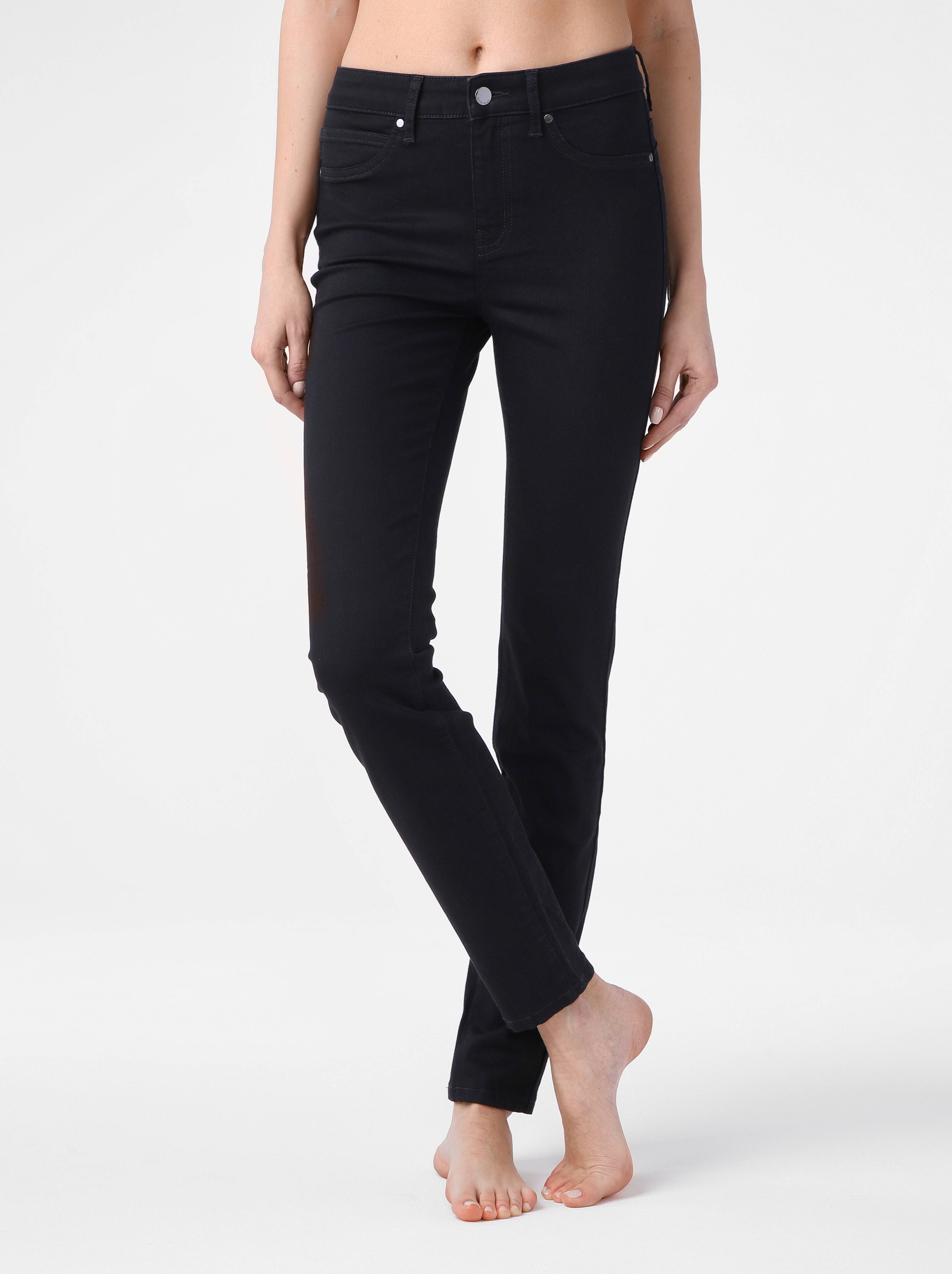 

штани джинсові Conte ⭐️, Deep black, Моделюючі джинси skinny Premium Stay Black з високою посадкою CON-185 Lycra®