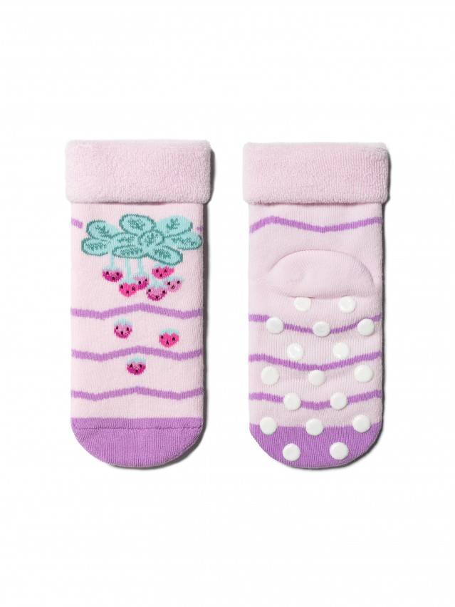 Теплі махрові дитячі шкарпетки з бавовни, з відворотом, з антиковзаючим покриттям на стопі, однотонні і з малюнками. Для дівчаток і - 1