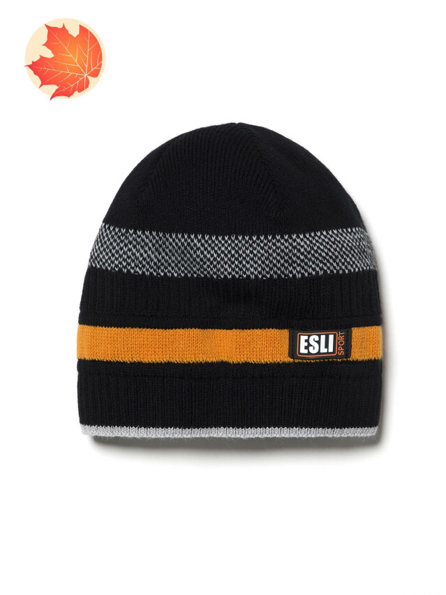 Шапка дитяча ESLI 18С-132СП, р.52-54, чорний - 1