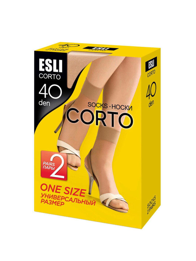 Шкарпетки жіночі ESLI CORTO 40 (2 пари),р.36-39, nero - 1