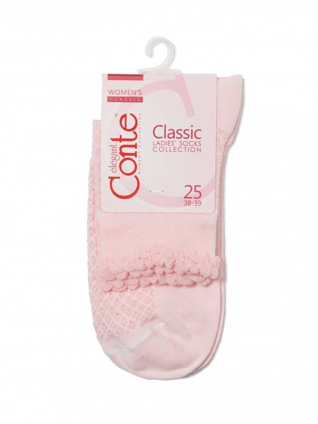 Шкарпетки жіночі бавовняні CLASSIC (тонкі, з пікотом) 15С-22СП, р. 23, 055 світло-рожевий - 3