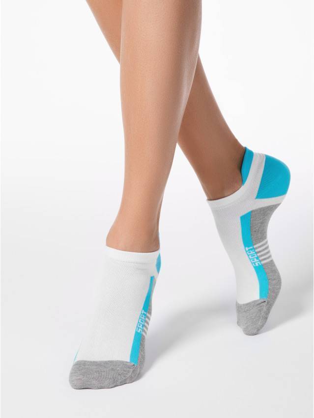 Шкарпетки жіночі бавовняні ACTIVE (ультракороткі) 16С-71СП, р. 23, 083 сірий-бірюза - 1