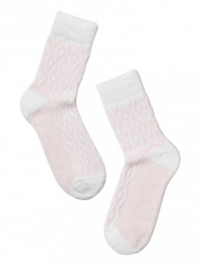 Комфортні теплі жіночі шкарпетки з об'ємної пухнастої нитки, з малюнком. - 2