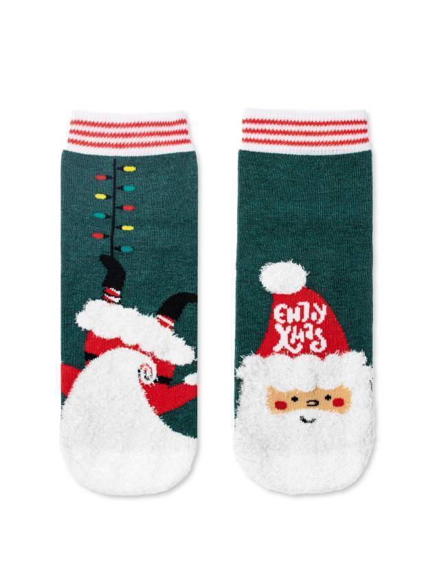 Дитячи шкарпетки з бавовни. Малюнки вывязани з використанням объемної пушистої нитки, с новогодньою тематикой. Для дівчат і - 1