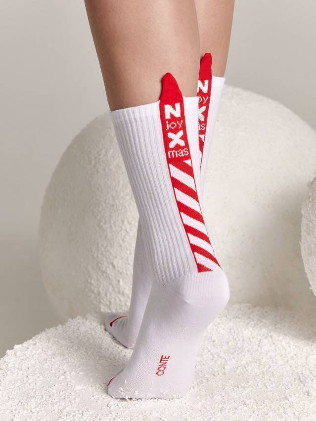 Шкарпетки жіночі бавовняні CE NEW YEAR 21С-33СП, р.36-39, 280 білий - 1