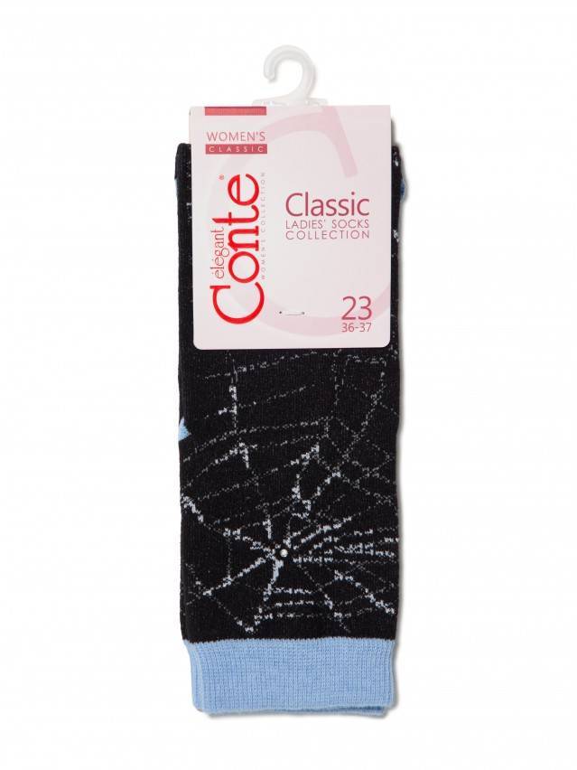 Шкарпетки жіночі бавовняні CLASSIC 17С-46СП, р.36-37, 285 чорний-блакитний - 3