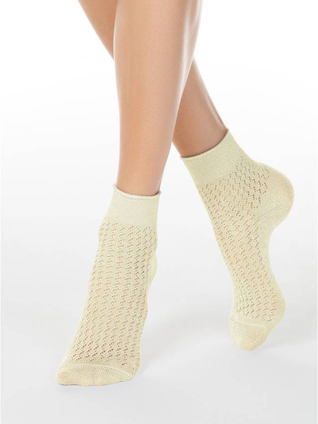 Ажурні жіночі шкарпетки з віскози з люрексом, без резинки, з ажурними малюнками. - 1