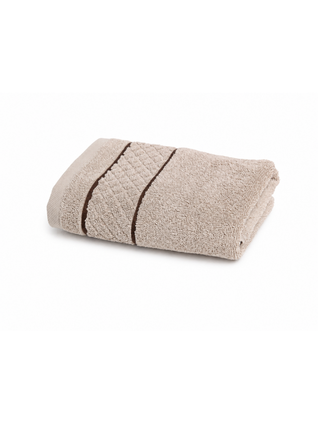 Рушник махровий TWL Soft 450 г/м2, 70*140 см, бежевий - 1