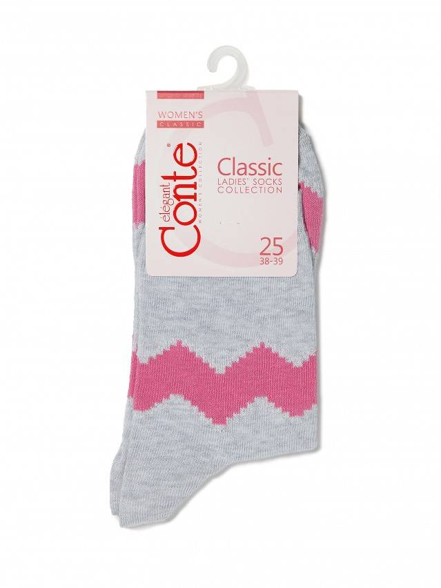 Шкарпетки жіночі бавовняні CLASSIC (люрекс),р. 23, 065 сірий-рожевий - 3