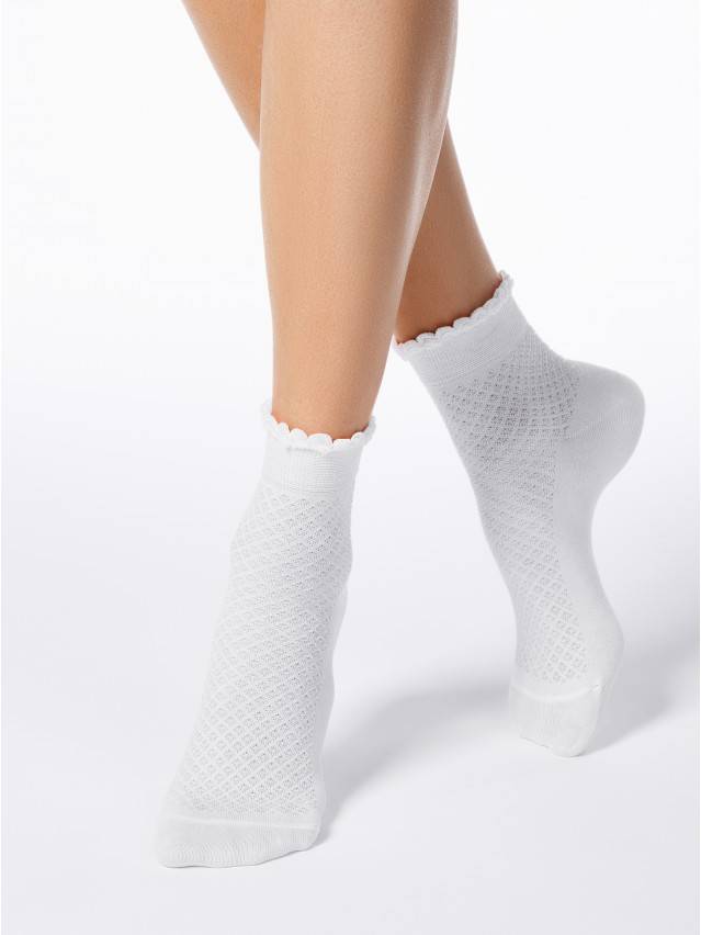 Шкарпетки жіночі бавовняні CLASSIC (тонкі, з пікотом) 15С-22СП, р. 23, 055 білий - 1