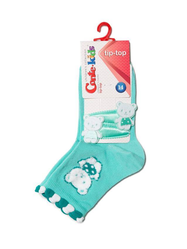 Дитячі шкарпетки з бавовни в комплекті з дитячими шпильками для волосся (2 шт.),малюнки на шкарпетках вив'язані об'ємною пухнастою - 4
