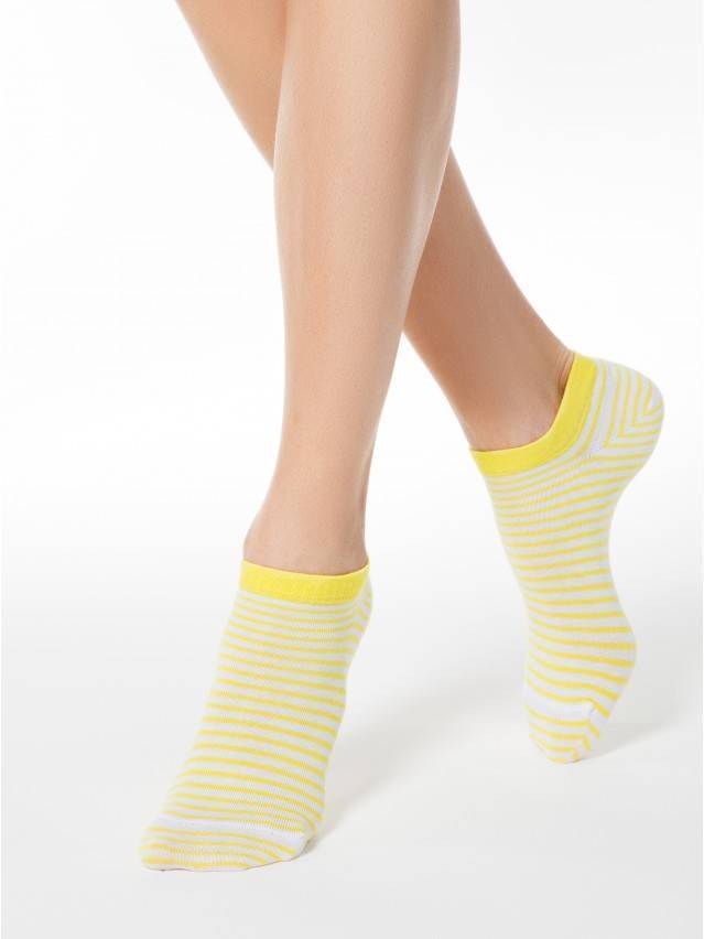 Шкарпетки жіночі бавовняні ACTIVE (ультракороткі) 15С-46СП, р. 23, 073 білий-жовтий - 1