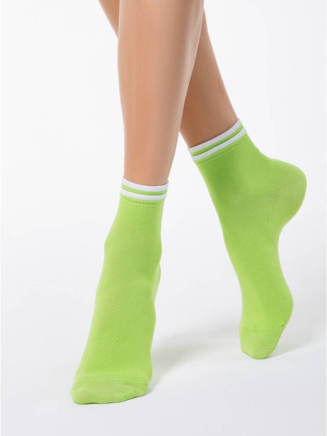 Шкарпетки жіночі бавовняні CLASSIC (декор. резинка),р. 23, 010 салатовий - 1