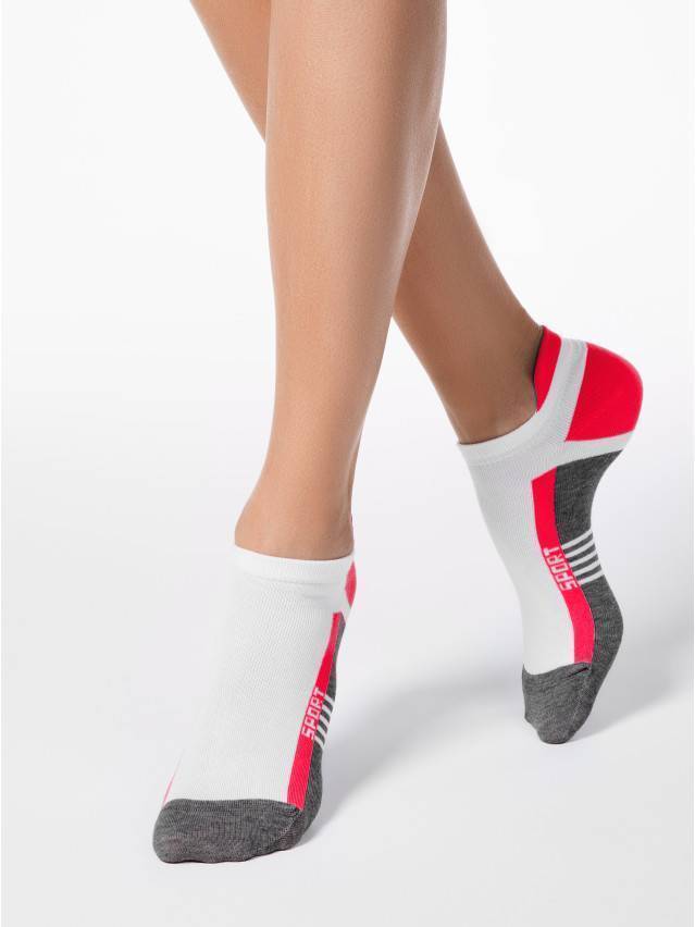 Шкарпетки жіночі бавовняні ACTIVE (ультракороткі) 16С-71СП, р. 23, 083 темно-сірий-малиновий - 1