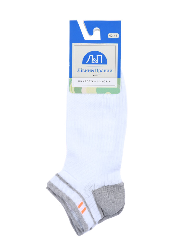 Шкарпетки чол. Л&П 222 (короткі),р.40-41, 03 білий-сірий - 2
