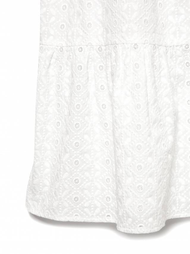 Сукня жіноча з текстильної тканини без рукавів, відрізна по лінії талії. Виріб на підкладці із застібкою по планці переду на 4 гудзики. - 7