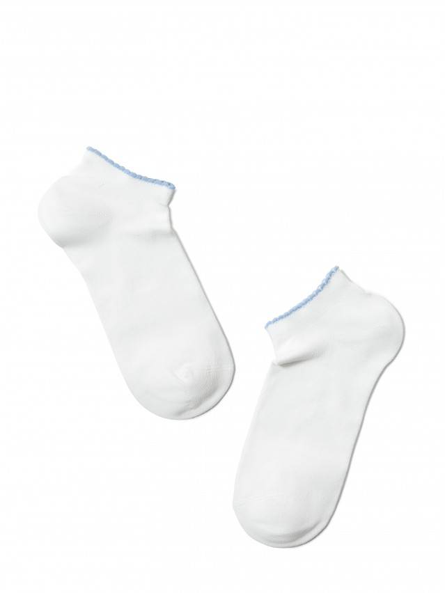 Шкарпетки жіночі бавовняні ACTIVE (короткі, з пікотом),р. 23, 041 білий-блакитний - 2