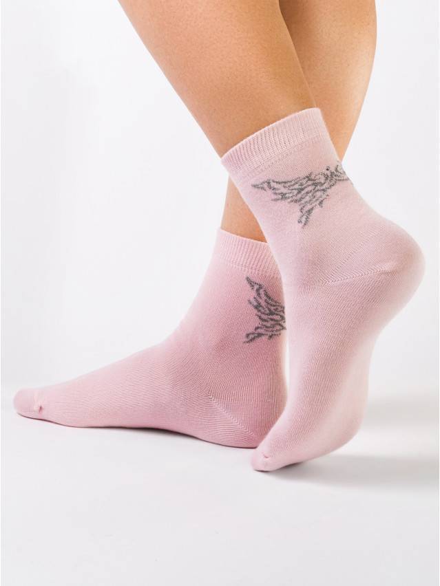 Шкарпетки жіночі бавовняні CLASSIC (стрази, люрекс),р. 23, 044 світло-рожевий - 1